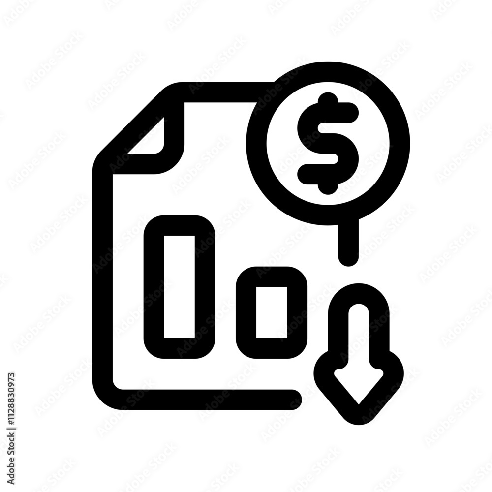 Economic Crisis Line Icon. Single icon, line vector icon Economic Crisis Line Icon. Single icon, line vector icon