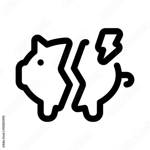 Broke Line Icon. Single icon, line vector icon