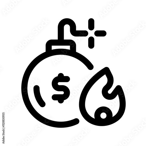 Debt Line Icon. Single icon, line vector icon