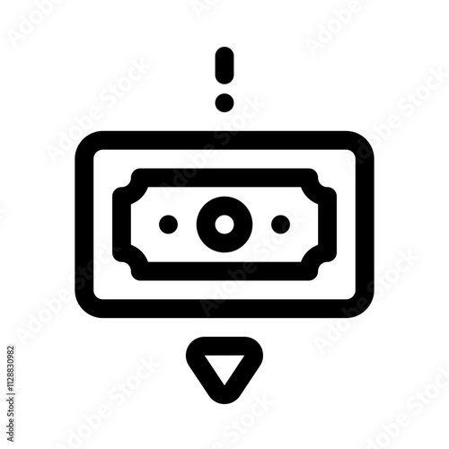 Deflation Line Icon. Single icon, line vector icon