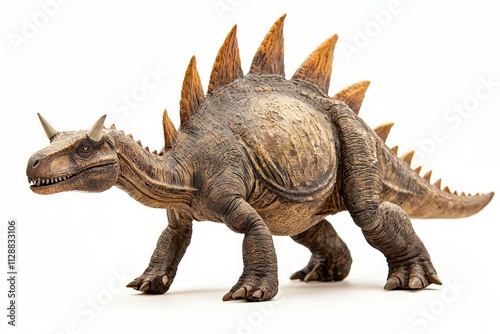 Stegosaurus dinosaur, triassic period, mesozoic era, cretaceous period, jurassic period, isolated on white background