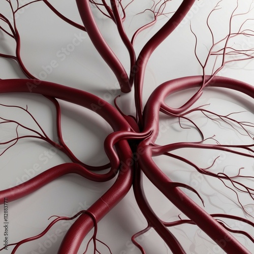 A 3D visualization of blood vessels