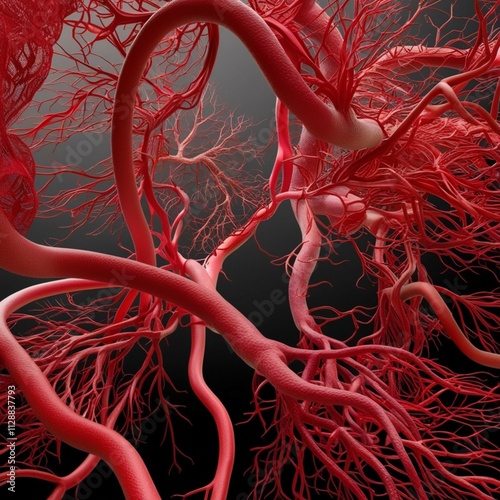 A 3D visualization of blood vessels