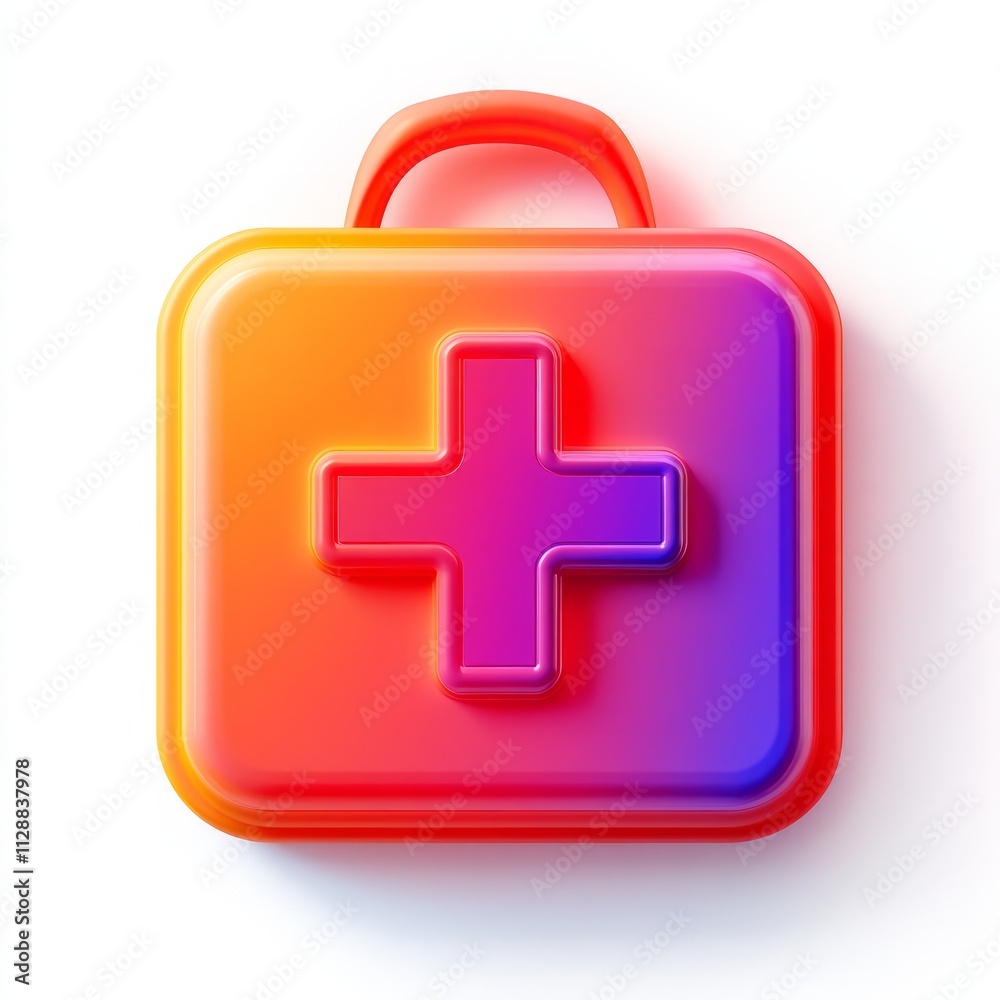 Obraz premium Vibrant First Aid Kit Icon
