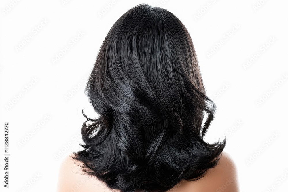 Black hair wig isolated on a white background Black hair wig isolated on a white background