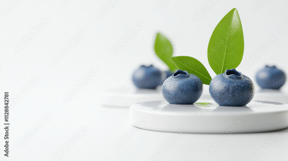 blueberries floating on white background blueberries floating on white background