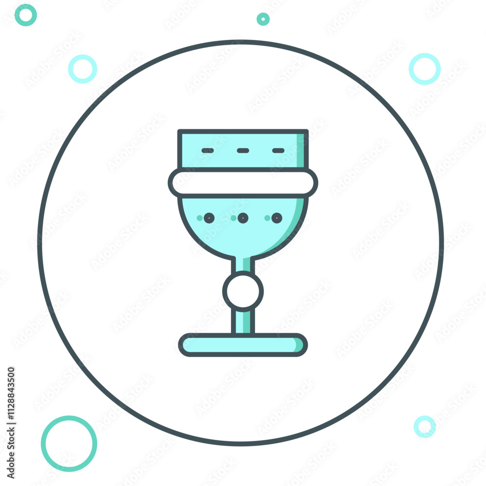 Line Medieval goblet icon isolated on white background. Colorful outline concept. Vector Line Medieval goblet icon isolated on white background. Colorful outline concept. Vector