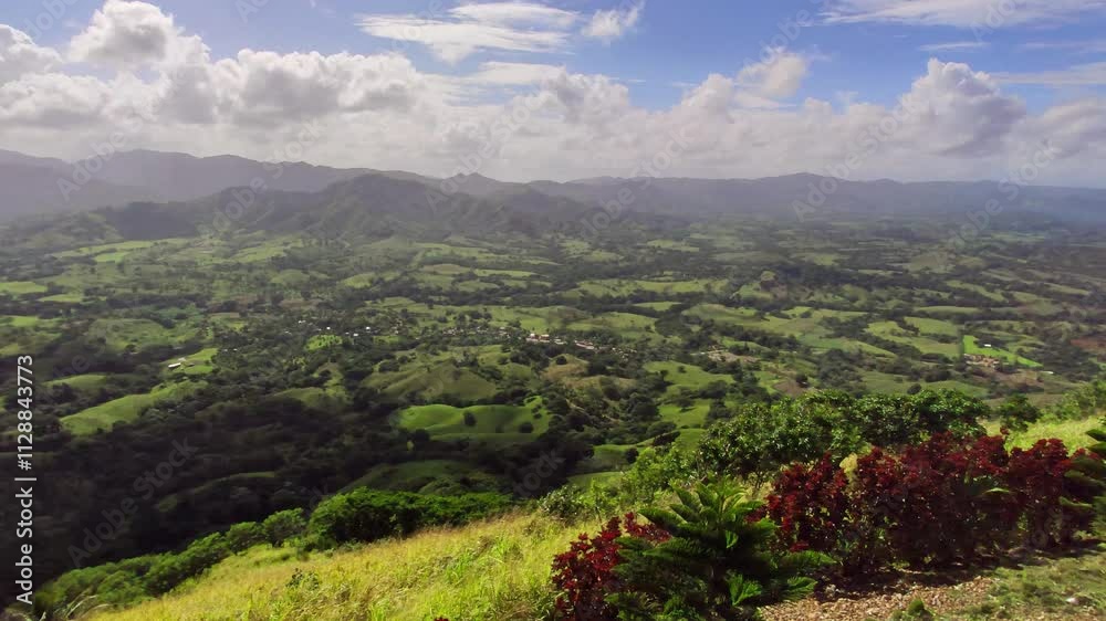 Wind blowing over dominican republic hills from montana redonda Wind blowing over dominican republic hills from montana redonda