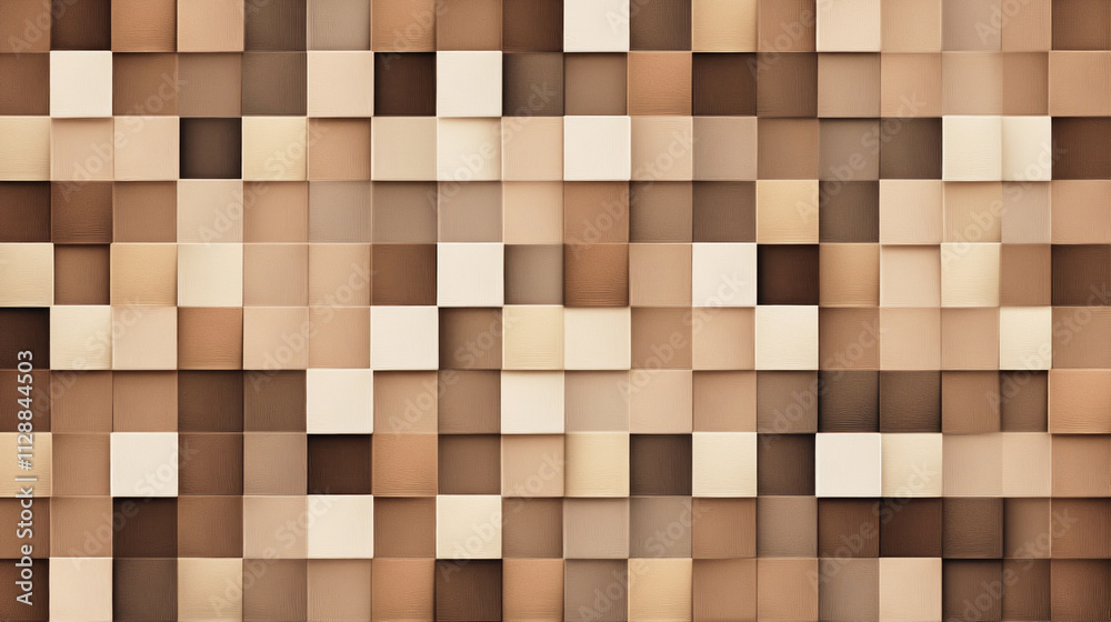 Soothing seamless pattern of squares in mocha mousse gradient for calming design accents Soothing seamless pattern of squares in mocha mousse gradient for calming design accents