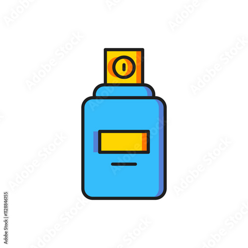 Color Perfume icon isolated on white background. Flat filled outline style with shadow. Vector