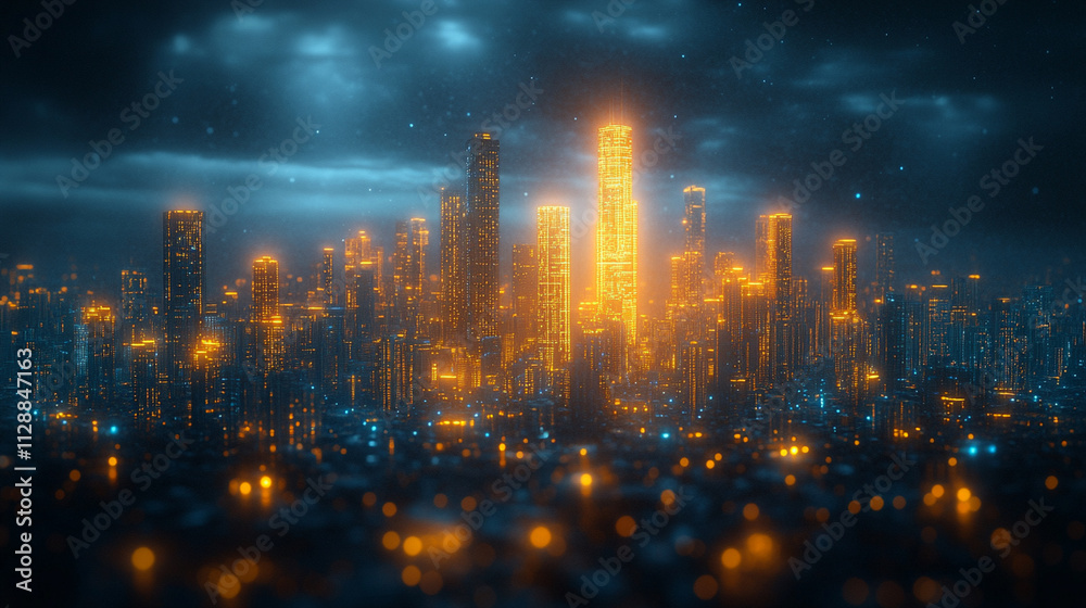 Obraz premium future city, background space