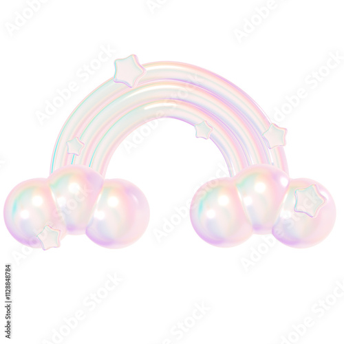 3D Iridescent rainbow stickers 