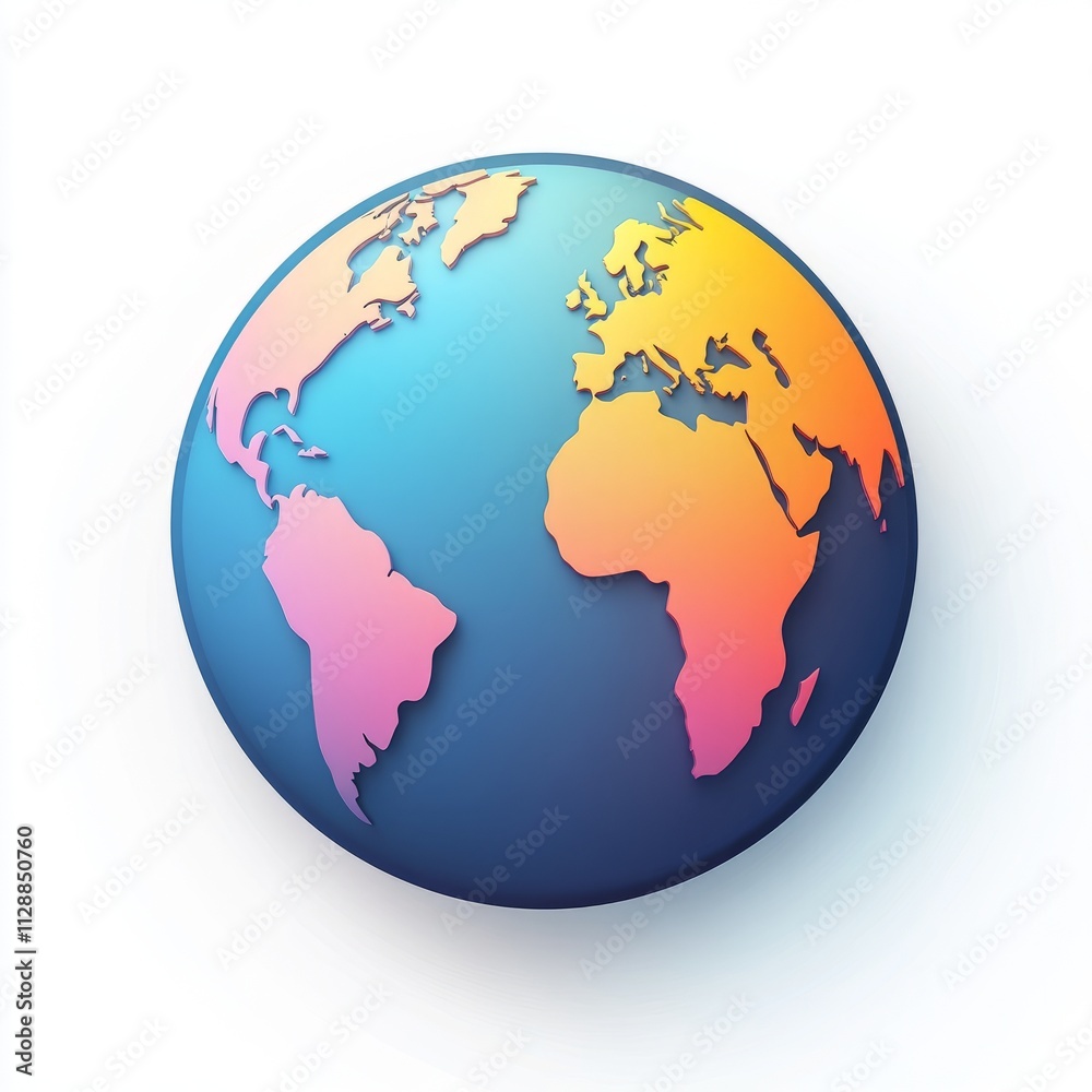 Vibrant Earth Globe Graphic Design Vibrant Earth Globe Graphic Design