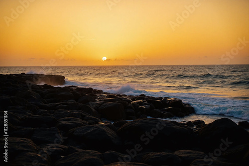 sunset on the beach