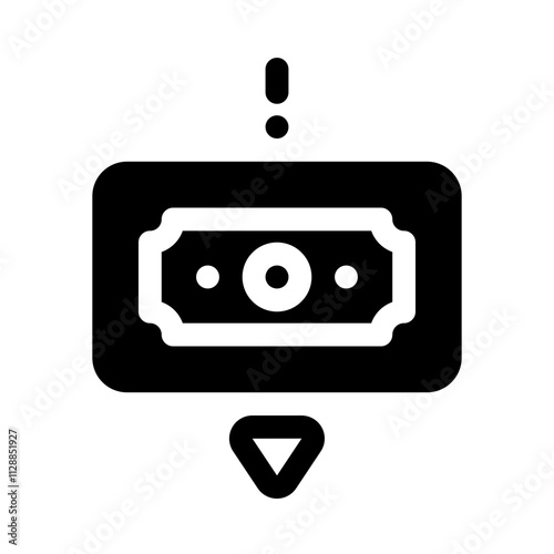 Deflation Glyph Icon. Single icon, glyph vector icon