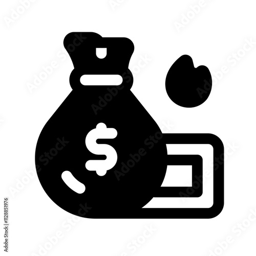 Inflation Glyph Icon. Single icon, glyph vector icon