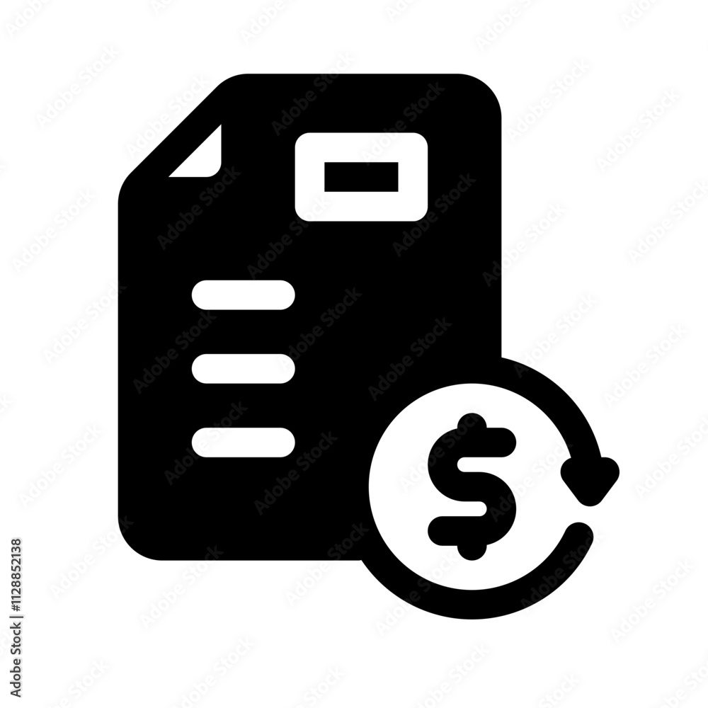 Refinancing Glyph Icon. Single icon, glyph vector icon Refinancing Glyph Icon. Single icon, glyph vector icon