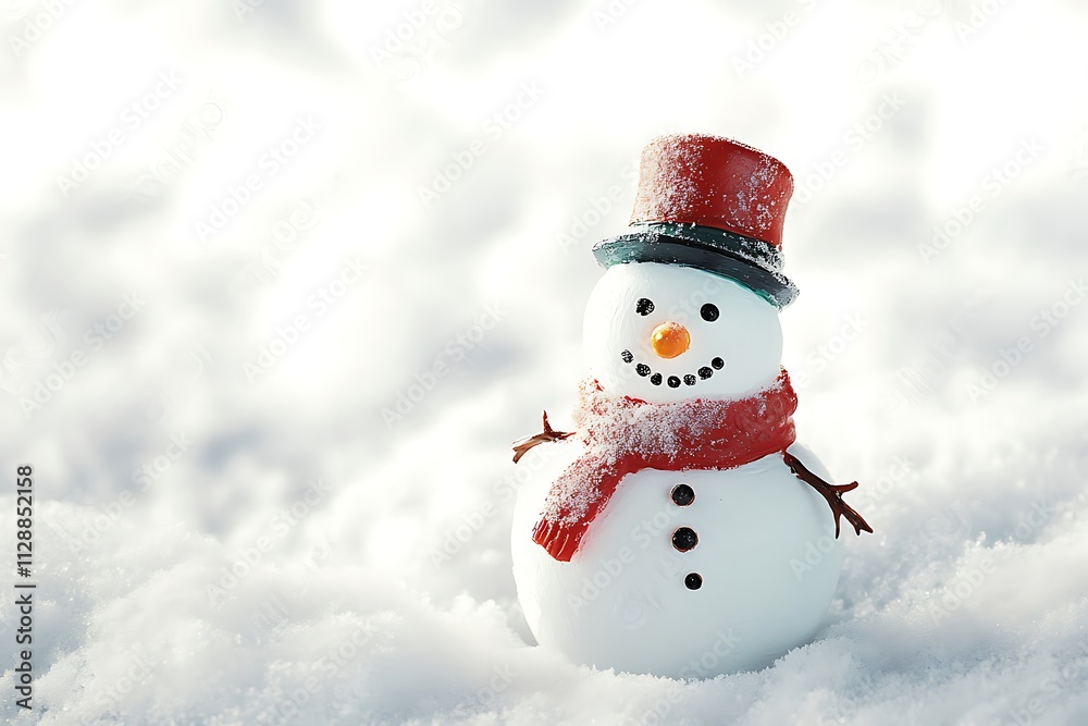 Obraz premium Snowman 3d animation Made with Generative AI 