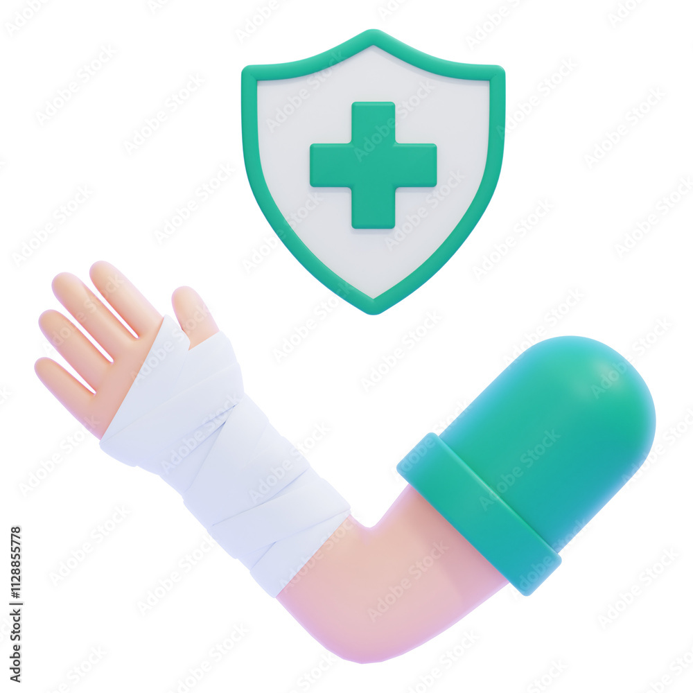 PNG 3D hand bandage icon isolated on a white background
PNG 3D hand bandage icon isolated on a white background