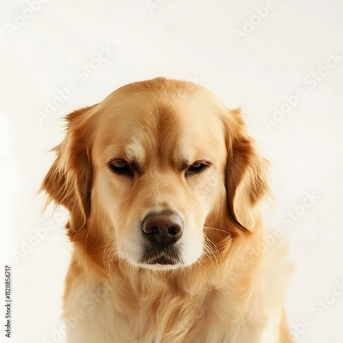 Isolated Angry Aggressive Golden Retriever Dog Pet Barking