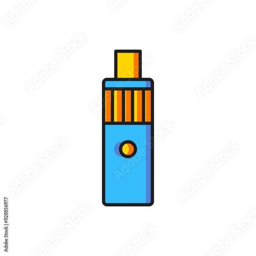 Color Vape mod device icon isolated on white background. Vape smoking tool. Vaporizer Device. Flat filled outline style with shadow. Vector