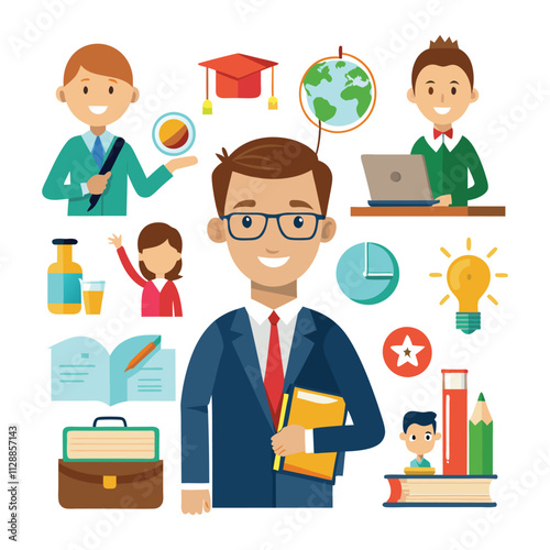 Teacher elements illustration