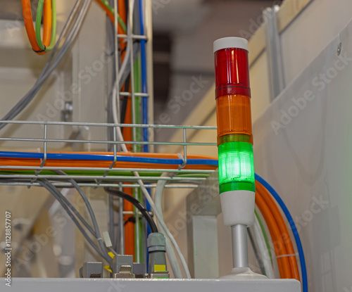 Green Stack Light OK Status at Machine in Factory Production