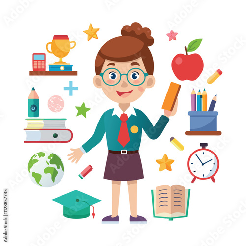 Teacher elements illustration
