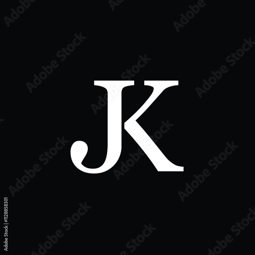 JK letter logo concept isolated on a white background. KJ Logo