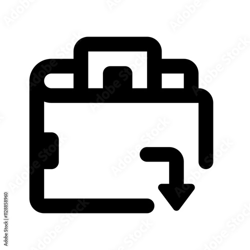 Purchasing Power Falls Simple Line Icon. Single icon, line vector icon