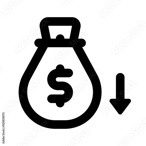 Recession Simple Line Icon. Single icon, line vector icon