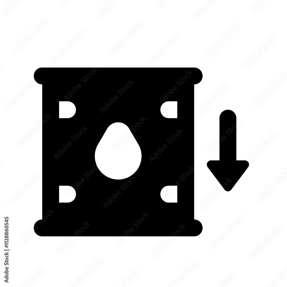 Oil Price Fall Simple Glyph Icon. Single icon, glyph vector icon Oil Price Fall Simple Glyph Icon. Single icon, glyph vector icon