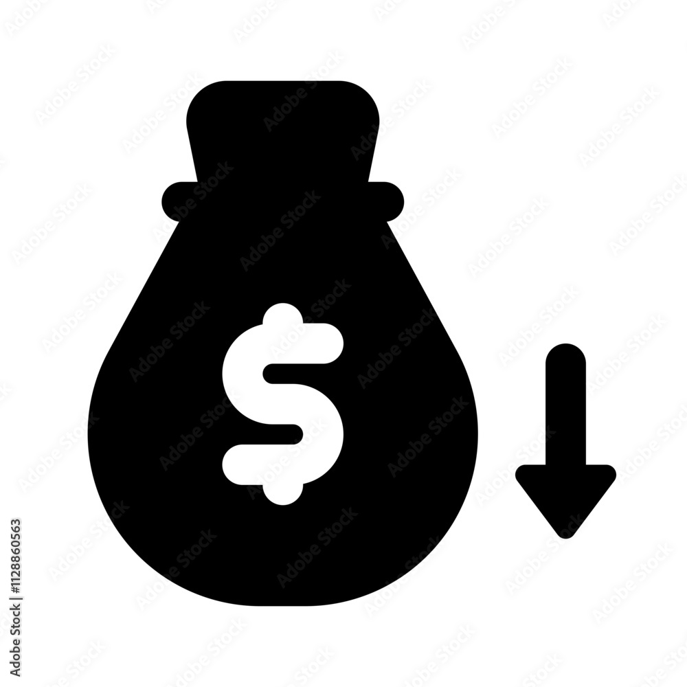 Recession Simple Glyph Icon. Single icon, glyph vector icon Recession Simple Glyph Icon. Single icon, glyph vector icon