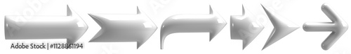 set of bubble white arrow 3d render