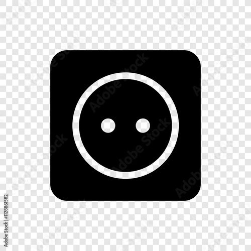 Power socket simple icon vector. Flat design. Transparent grid