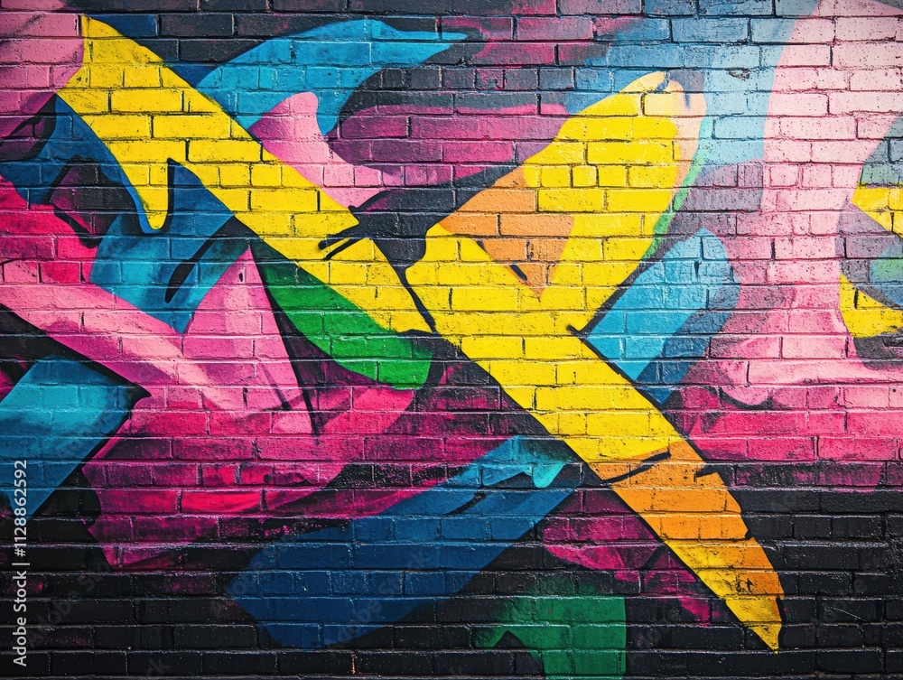 Fototapeta premium Vibrant Abstract Wall Mural with Bold Colors and Dynamic Shapes