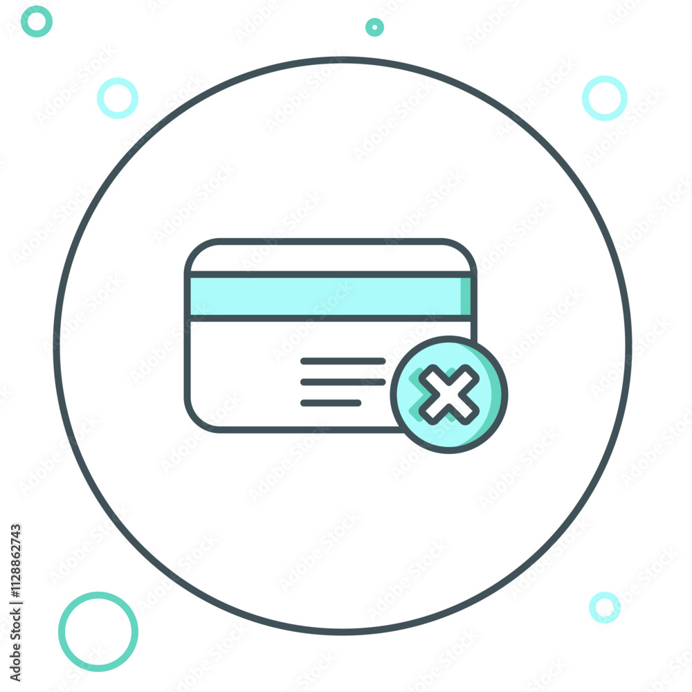 Line Credit card remove icon isolated on white background. Online payment. Cash withdrawal. Financial operations. Shopping sign. Colorful outline concept. Vector Line Credit card remove icon isolated on white background. Online payment. Cash withdrawal. Financial operations. Shopping sign. Colorful outline concept. Vector