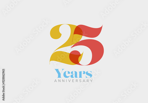 Obraz na płótnie twenty five 25 years anniversary card layout template with simple big numbers w salonie