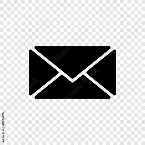 Message envelope simple icon vector. Flat design. Transparent grid