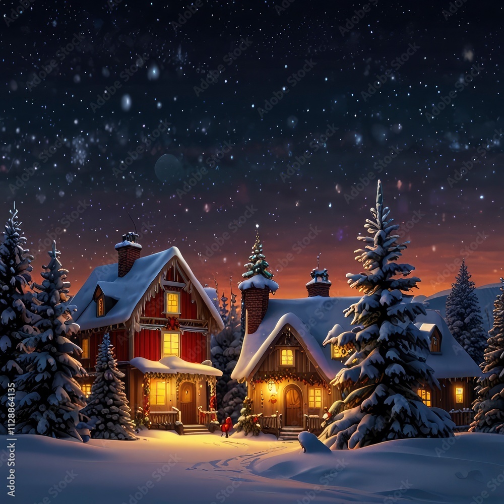 Naklejka premium Christmas in the city