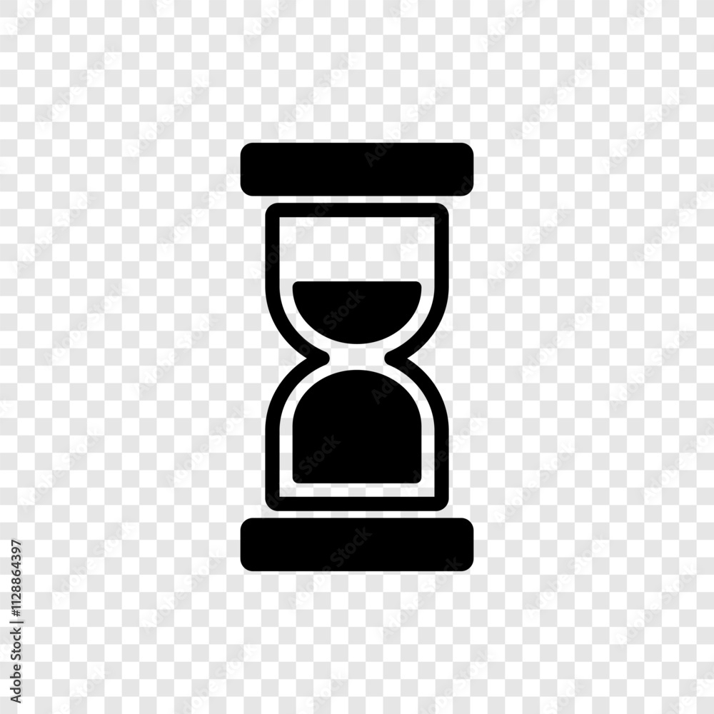 Hourglass simple icon vector. Flat design. Transparent grid Hourglass simple icon vector. Flat design. Transparent grid