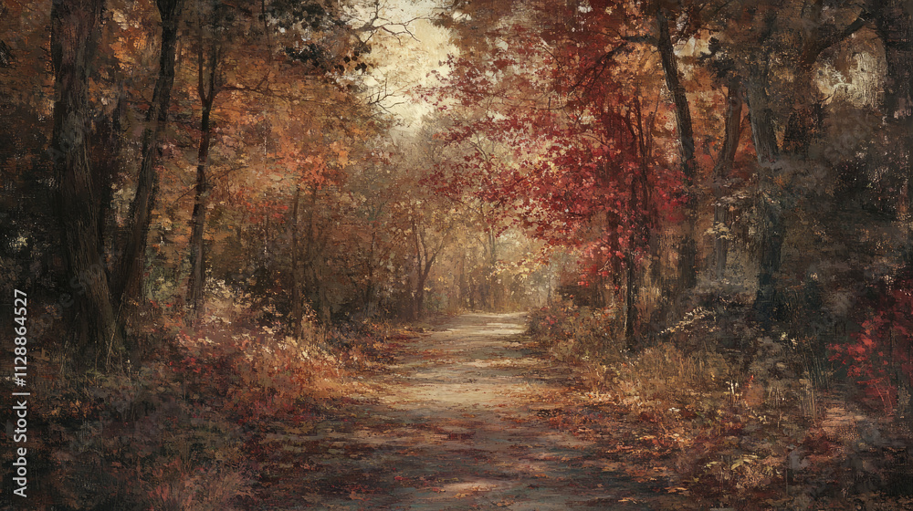Obraz premium Autumn’s Golden Path