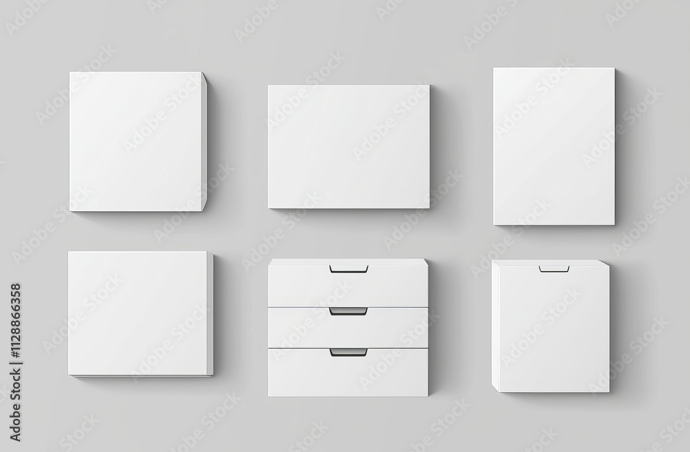The white box with the ribbon puller is an empty slide box with a ribbon puller. A realistic illustration set of drawer shape cardboard package templates for gift or presentation ideas. A blank The white box with the ribbon puller is an empty slide box with a ribbon puller. A realistic illustration set of drawer shape cardboard package templates for gift or presentation ideas. A blank