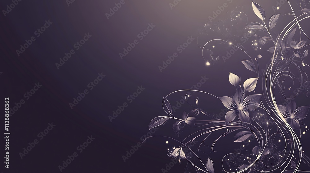 Elegant Floral Design With Delicate Swirls And Soft Lighting Elegant Floral Design With Delicate Swirls And Soft Lighting