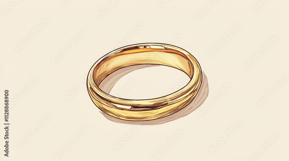 A Gold Wedding Band Ring Illustration A Gold Wedding Band Ring Illustration