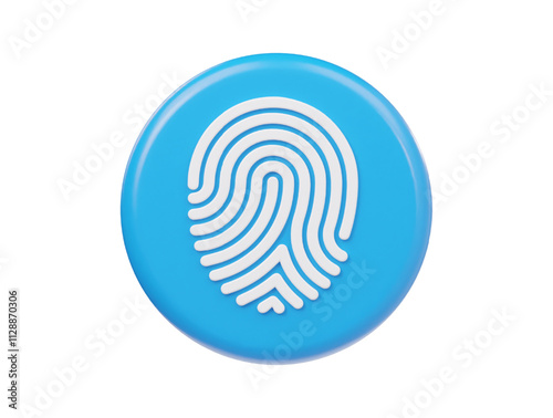 Finger print icon 3d render