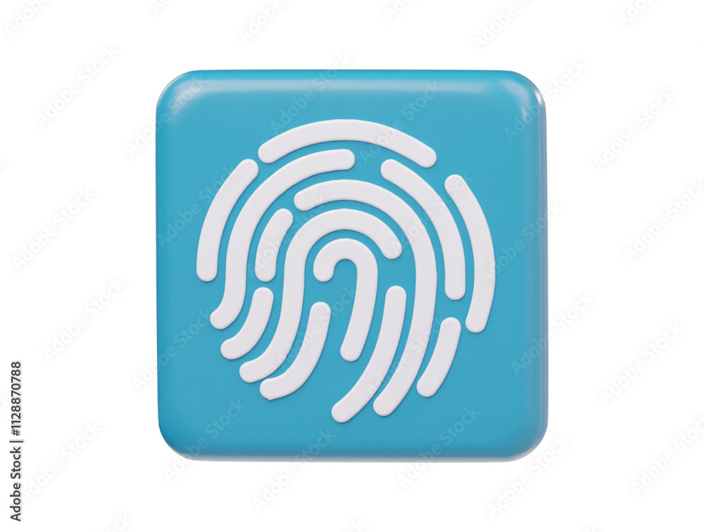 Finger print icon 3d render Finger print icon 3d render