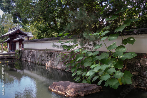Bild auf Leinwand 膳所城跡公園　滋賀県大津市　お堀の風景