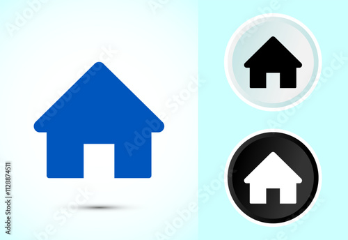 Home icon design illustration, main page icon for mobile and web
