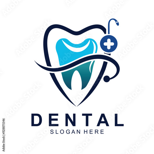 Dental Logo Design Creative Dentist Logo Creative Dental Clinic Company Vector Logo photo